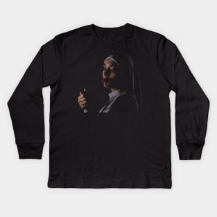 Smoking nun Kids Long Sleeve T-Shirt